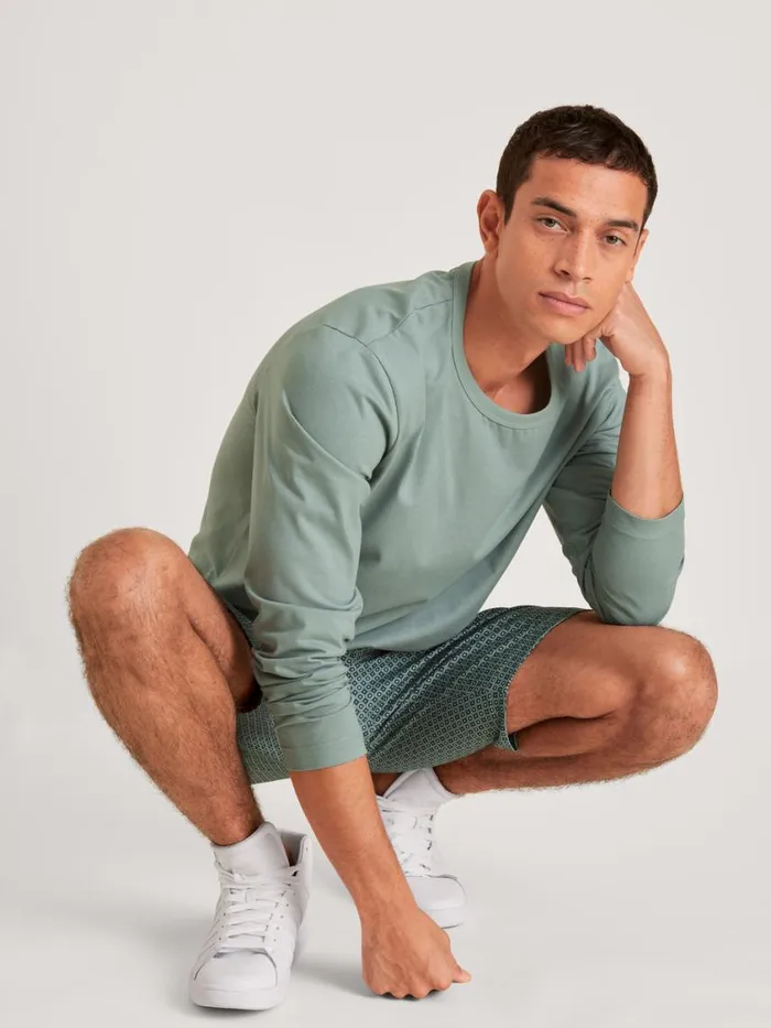 CALIDA Pyjama Tops Men Shirt Long Sleeve Slate Grey