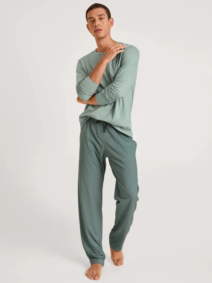 CALIDA Pyjama Tops Men Shirt Long Sleeve Slate Grey