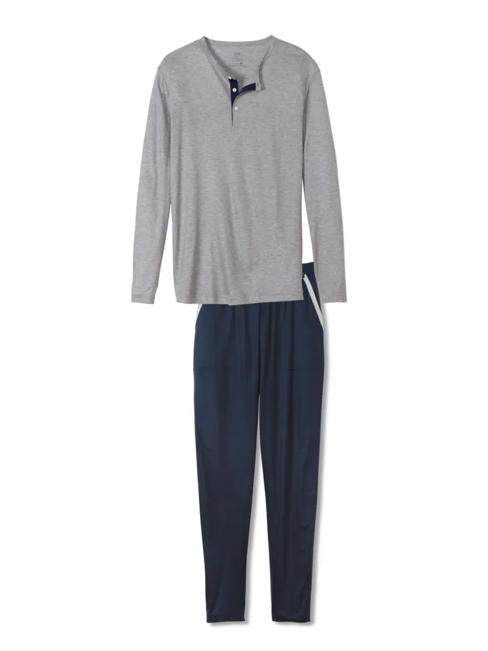 CALIDA Pyjamas Men Pyjama Cradle To Cradle Certified Gravel Mel