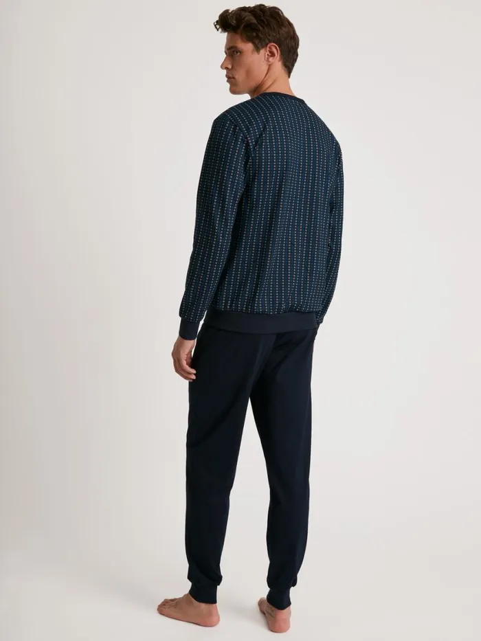 CALIDA Pyjamas Men Pyjama With Cuff Danube Blue