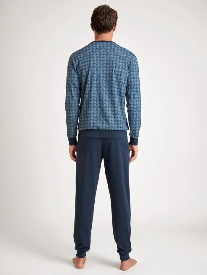 CALIDA Pyjamas Men Pyjama With Cuff Insignia Blue