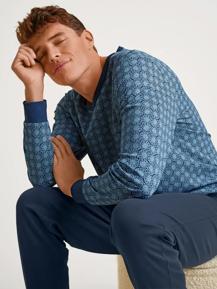 CALIDA Pyjamas Men Pyjama With Cuff Insignia Blue