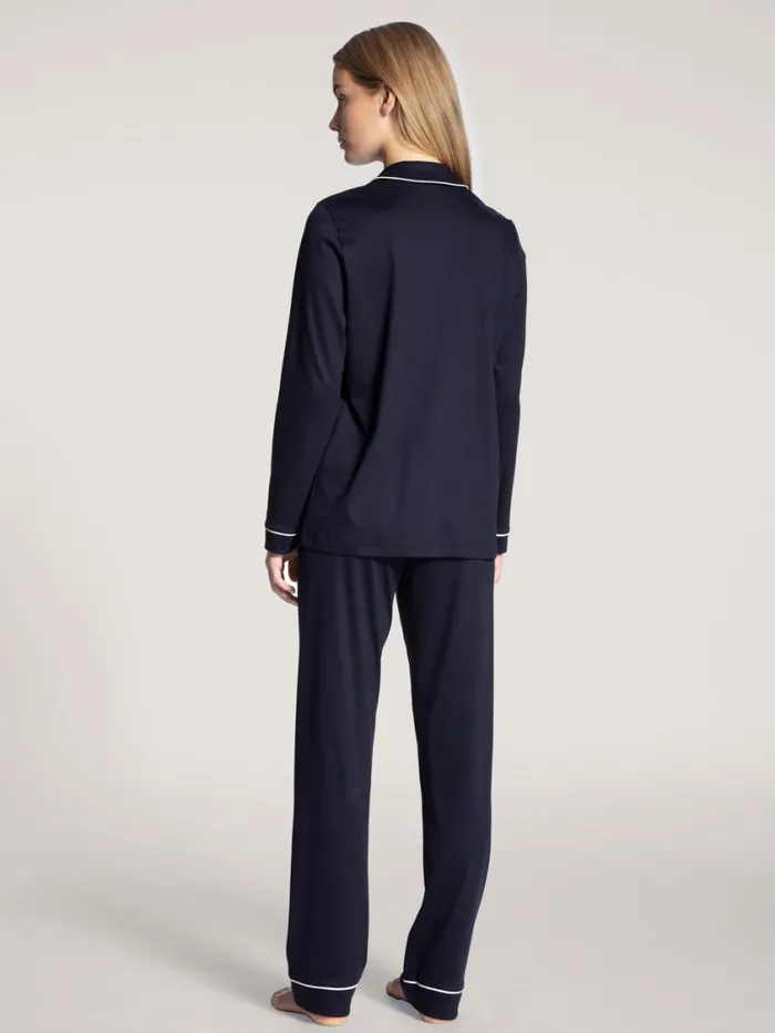 CALIDA Pyjamas Women Pyjama Buttoned Dark Lapis Blue