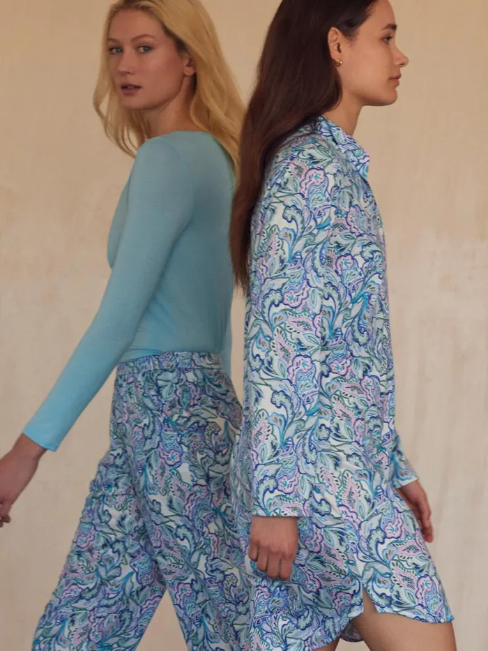 CALIDA Show All Women Sleepshirt Length 95cm Blue Topaz