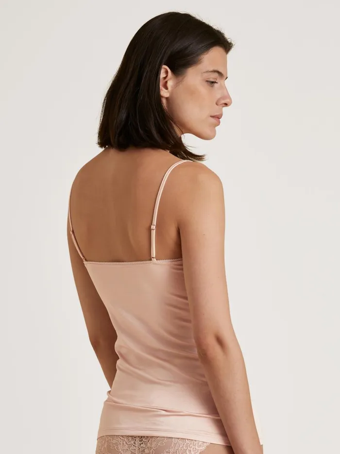CALIDA Tops Women Spaghetti Strap Top With Lace Lace Parfait Pink