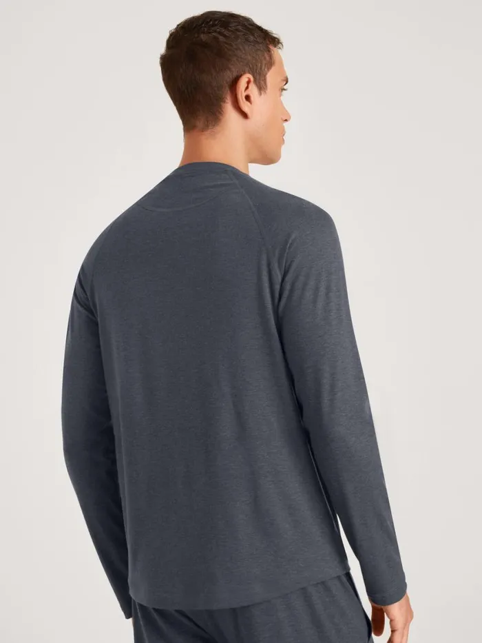 CALIDA Warming Nightwear Men Shirt Longsleeve Anthrazit