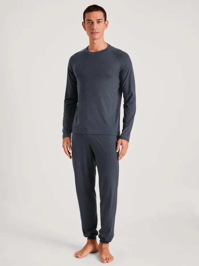 CALIDA Warming Nightwear Men Shirt Longsleeve Anthrazit