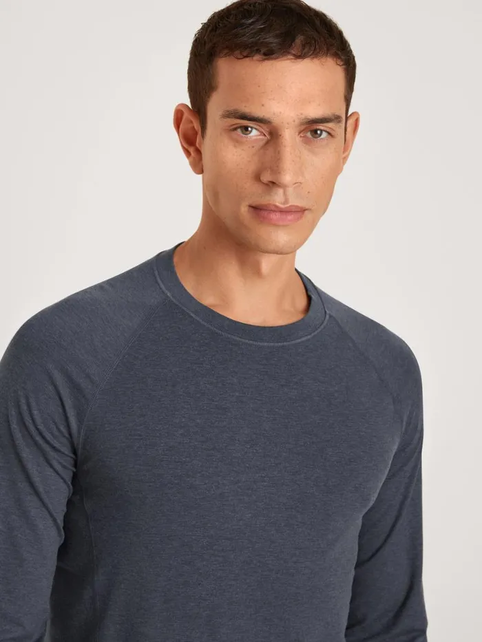 CALIDA Warming Nightwear Men Shirt Longsleeve Anthrazit