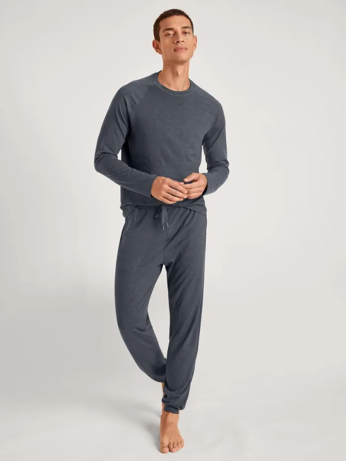 CALIDA Warming Nightwear Men Shirt Longsleeve Anthrazit