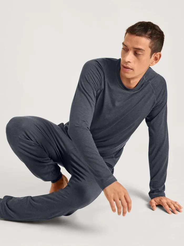 CALIDA Warming Nightwear Men Shirt Longsleeve Anthrazit