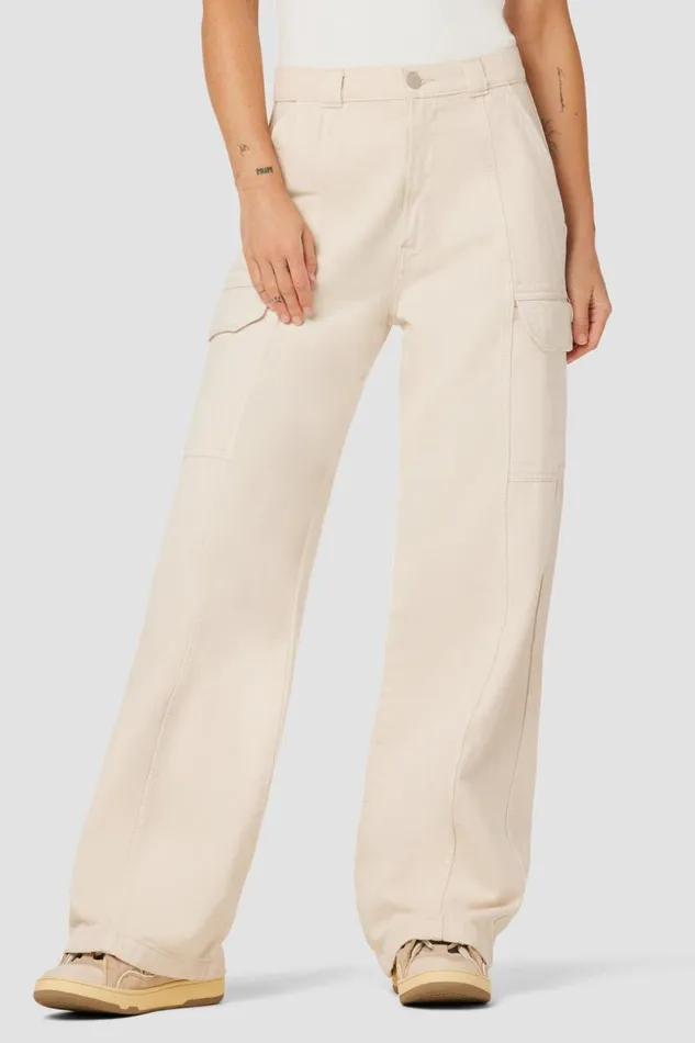 Cargo Women Hudson Jeans HighRise Wide Leg Cargo Great Egret
