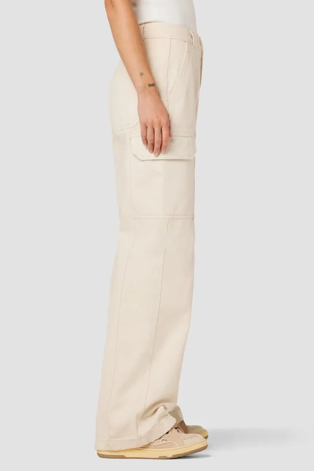 Cargo Women Hudson Jeans HighRise Wide Leg Cargo Great Egret