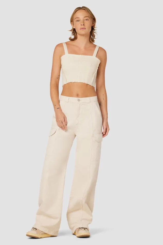 Cargo Women Hudson Jeans HighRise Wide Leg Cargo Great Egret