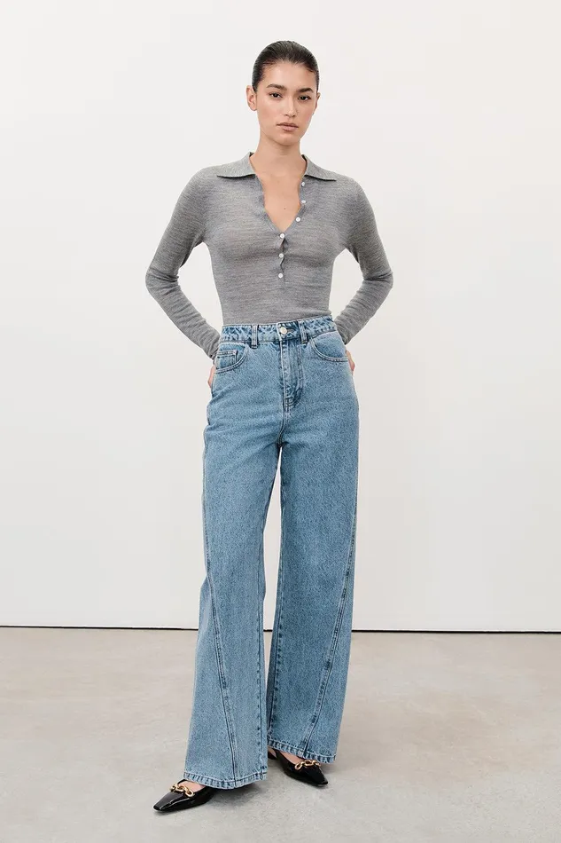 CARSON MID BLUE WIDE LEG JEAN Women DISSH Jeans