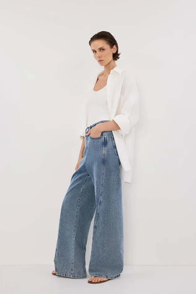 CARSON MID BLUE WIDE LEG JEAN Women DISSH Jeans