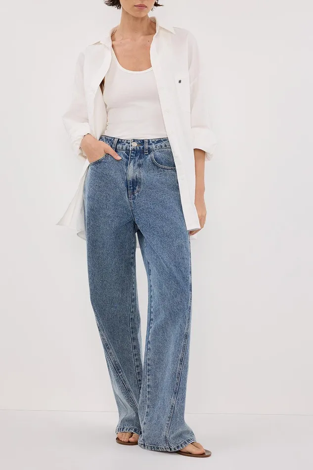 CARSON MID BLUE WIDE LEG JEAN Women DISSH Jeans