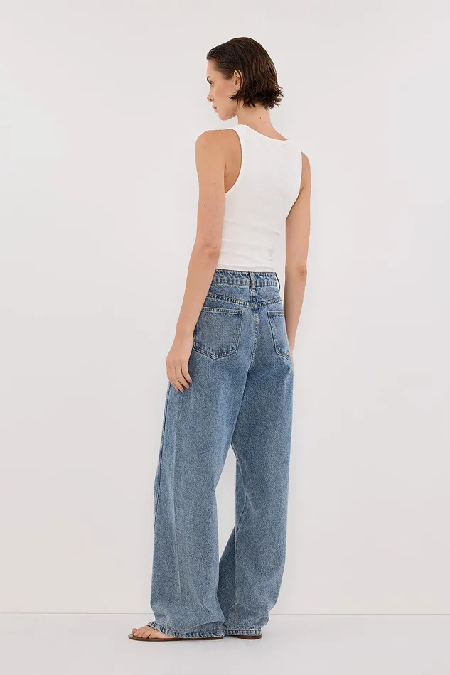 CARSON MID BLUE WIDE LEG JEAN Women DISSH Jeans