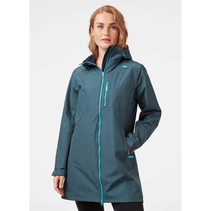 Casual Jackets Women Helly Hansen W LONG BELFAST JACKET 635 Orion Blue