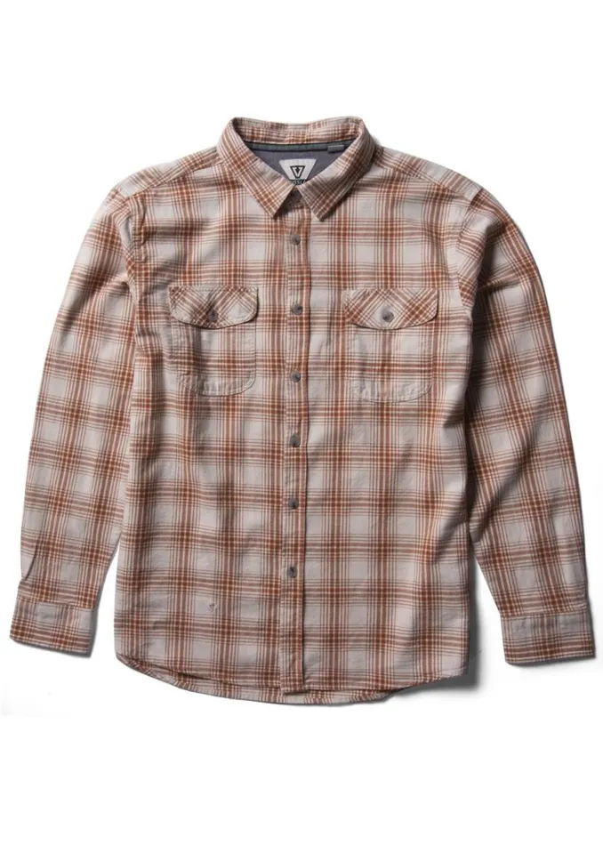 Central Coast Eco Ls Flannel Bone Men Vissla Shirts and Flannels