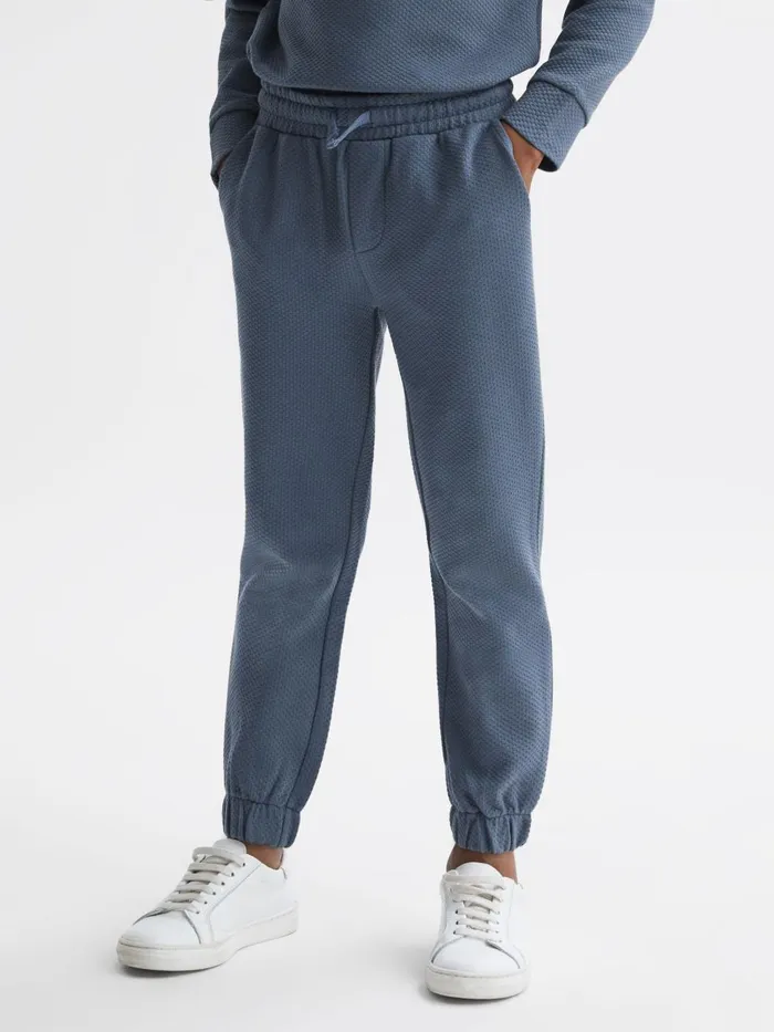 Children Reiss CoOrds Hector Textured Drawstring Joggers Airforce Blue