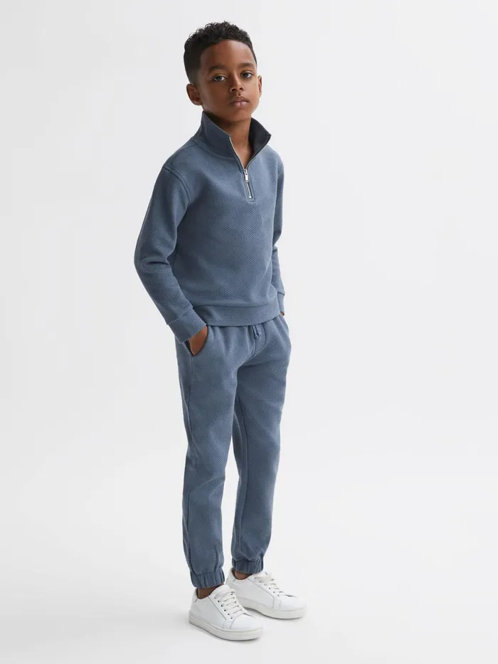 Children Reiss CoOrds Hector Textured Drawstring Joggers Airforce Blue