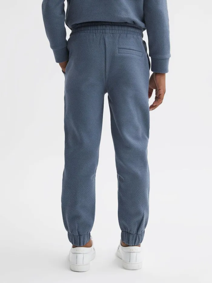 Children Reiss CoOrds Hector Textured Drawstring Joggers Airforce Blue