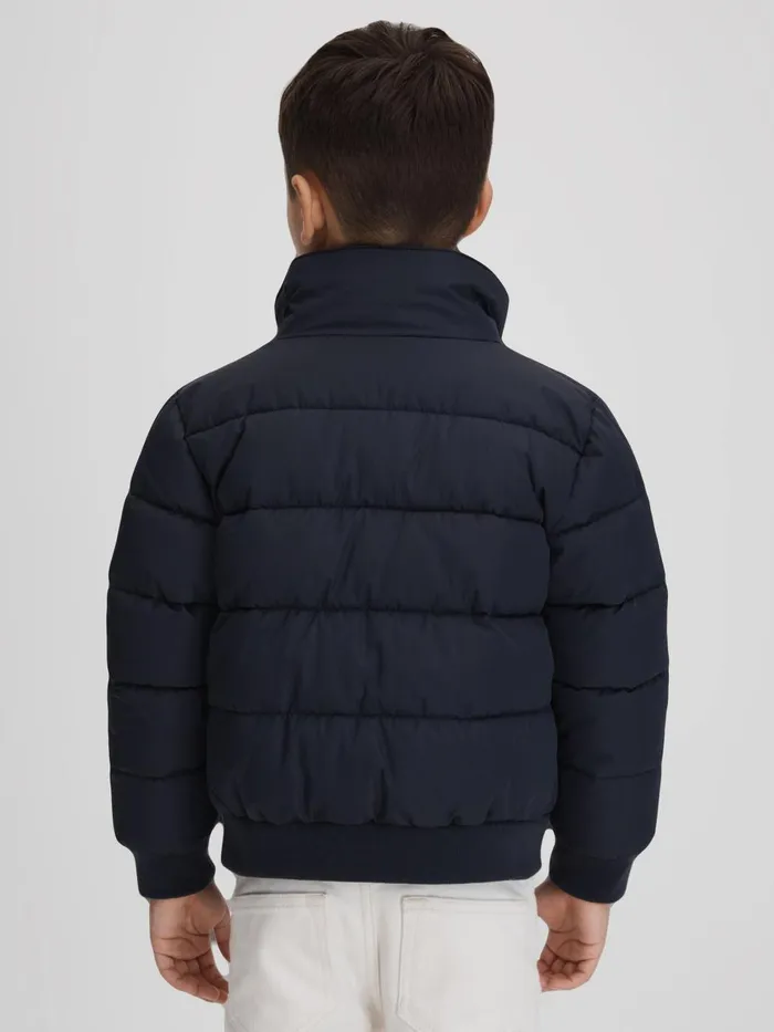 Children Reiss Coats and Jackets Mist Padded Faux Fur Coat Navy