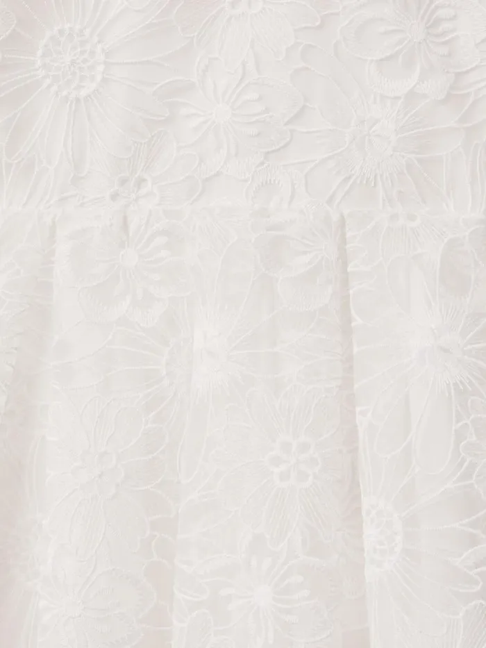 Children Reiss Dresses Emelie Lace Puff Sleeve Dress Ivory
