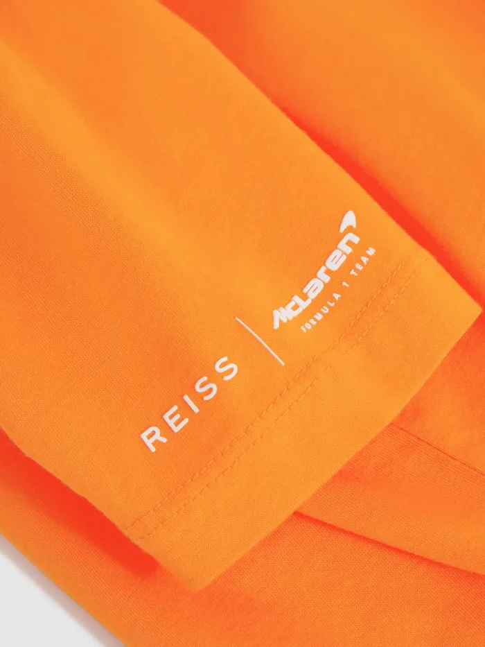 Children Reiss Reiss X Mclaren F1 Team F1 Mercerised Cotton Crew Neck TShirt Papaya