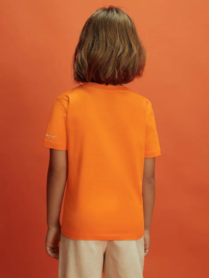 Children Reiss Reiss X Mclaren F1 Team F1 Mercerised Cotton Crew Neck TShirt Papaya