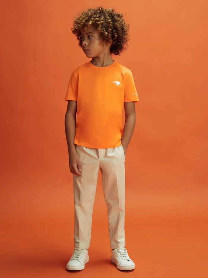 Children Reiss Reiss X Mclaren F1 Team F1 Mercerised Cotton Crew Neck TShirt Papaya