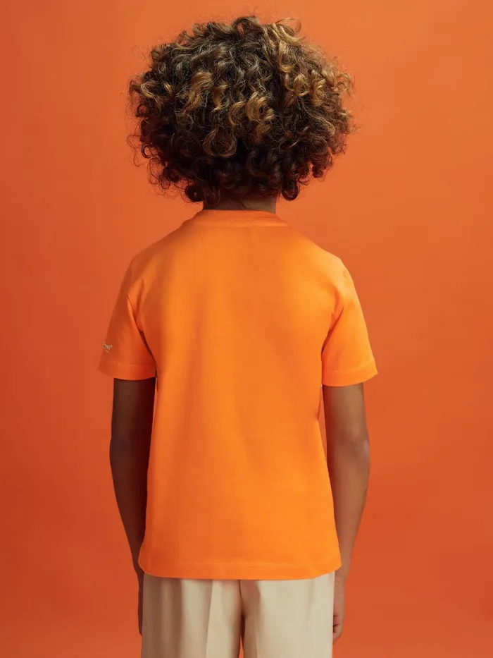Children Reiss Reiss X Mclaren F1 Team F1 Mercerised Cotton Crew Neck TShirt Papaya