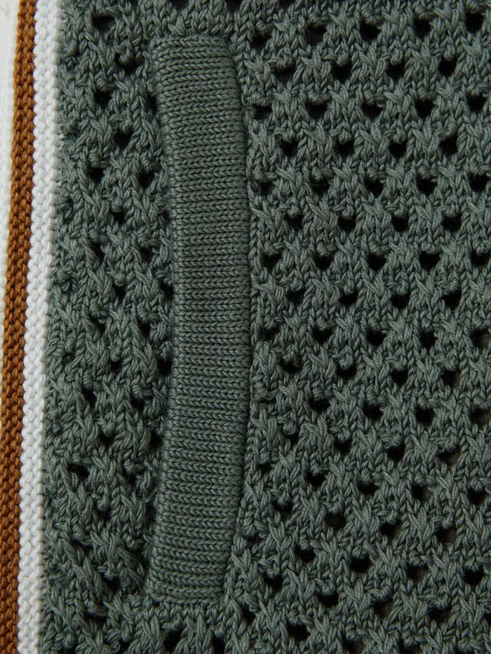 Children Reiss Shorts Creek Crochet Contrast Trim Elasticated Shorts Dark Sage Green
