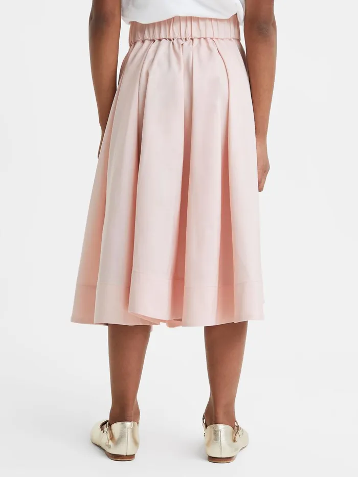 Children Reiss Skirts and Shorts Garcia Pleated Belted Taffeta Midi Skirt Pink