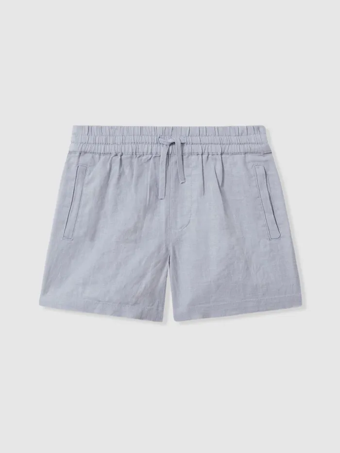 Children Reiss Sweats and Hoodies Acen Linen Drawstring Shorts Soft Blue