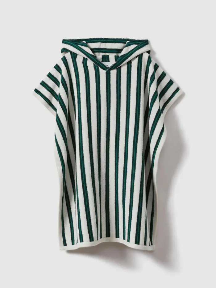 Children Reiss Sweats and Hoodies Ray Hooded Striped Poncho Greenwhite
