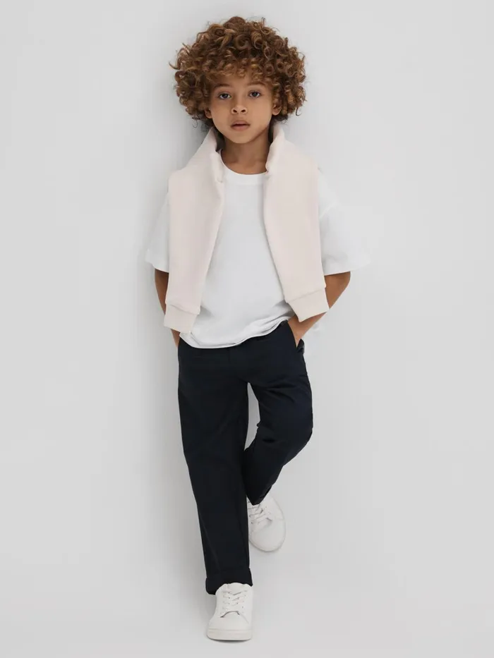 Children Reiss TShirts Selby Oversized Cotton Crew Neck TShirt White