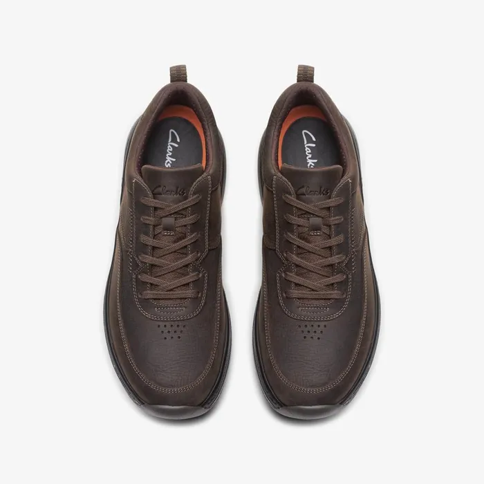 Clarks Pro Lace Dark Brown Tumbled Men Clarks Sneakers