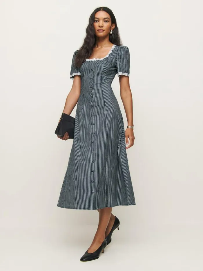 Clothing The Reformation Alida Dress Long Island Stripe