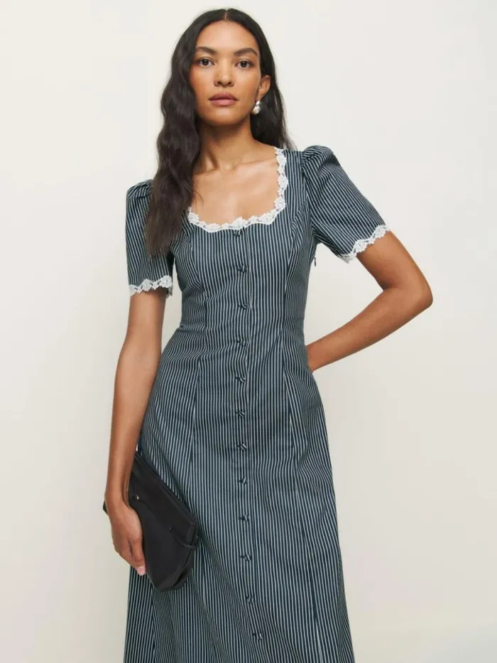 Clothing The Reformation Alida Dress Long Island Stripe
