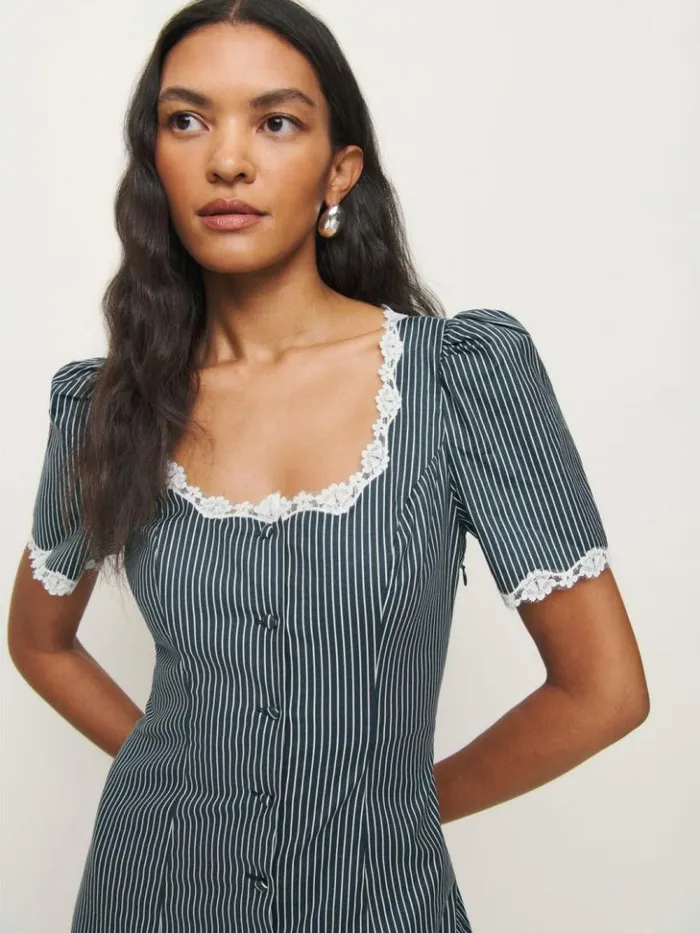 Clothing The Reformation Alida Dress Long Island Stripe