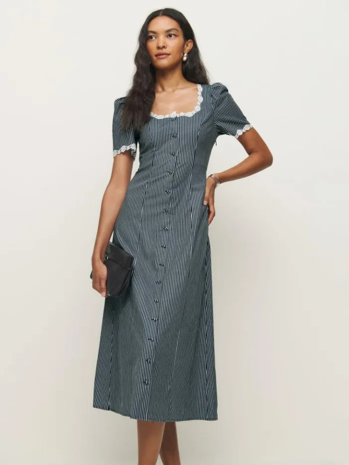 Clothing The Reformation Alida Dress Long Island Stripe
