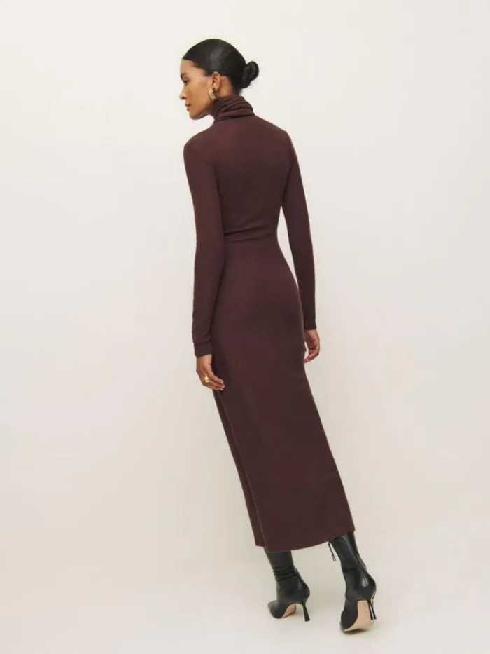 Clothing The Reformation Azure Knit Dress Mahogany