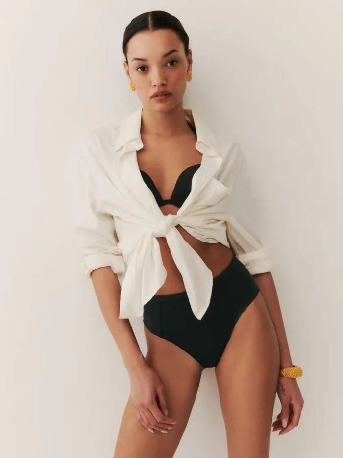 Clothing The Reformation Bondi Bikini Bottom Black