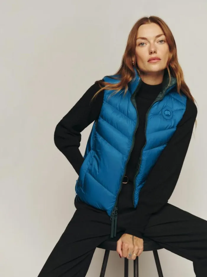 Clothing The Reformation Canada Goose X Reformation Layla Vest Seaweed Multipeacock