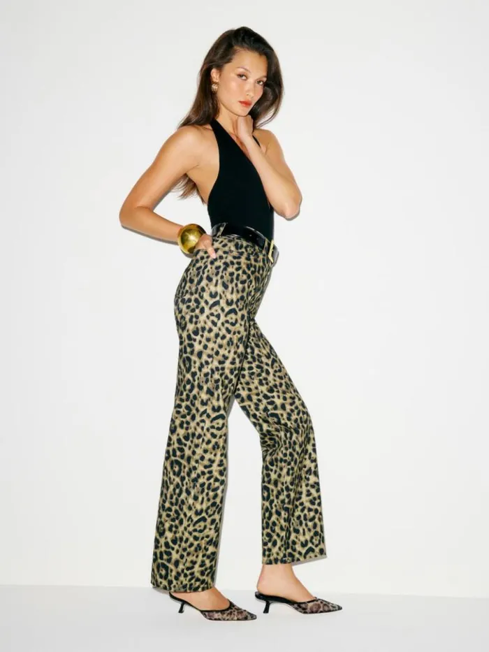 Clothing The Reformation Cary High Rise Slouchy Straight Leg Jeans Leo