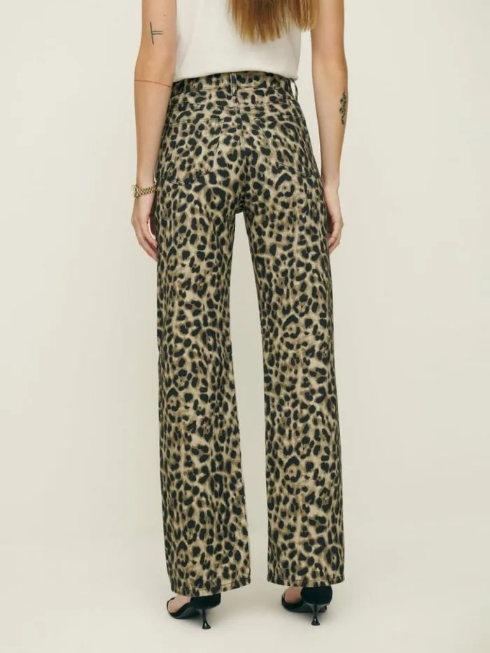 Clothing The Reformation Cary High Rise Slouchy Straight Leg Jeans Leo