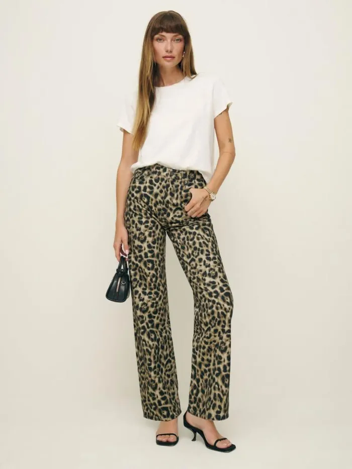 Clothing The Reformation Cary High Rise Slouchy Straight Leg Jeans Leo