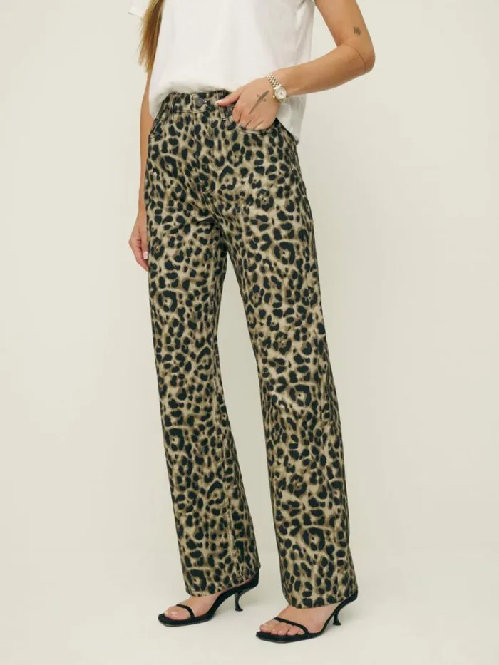 Clothing The Reformation Cary High Rise Slouchy Straight Leg Jeans Leo