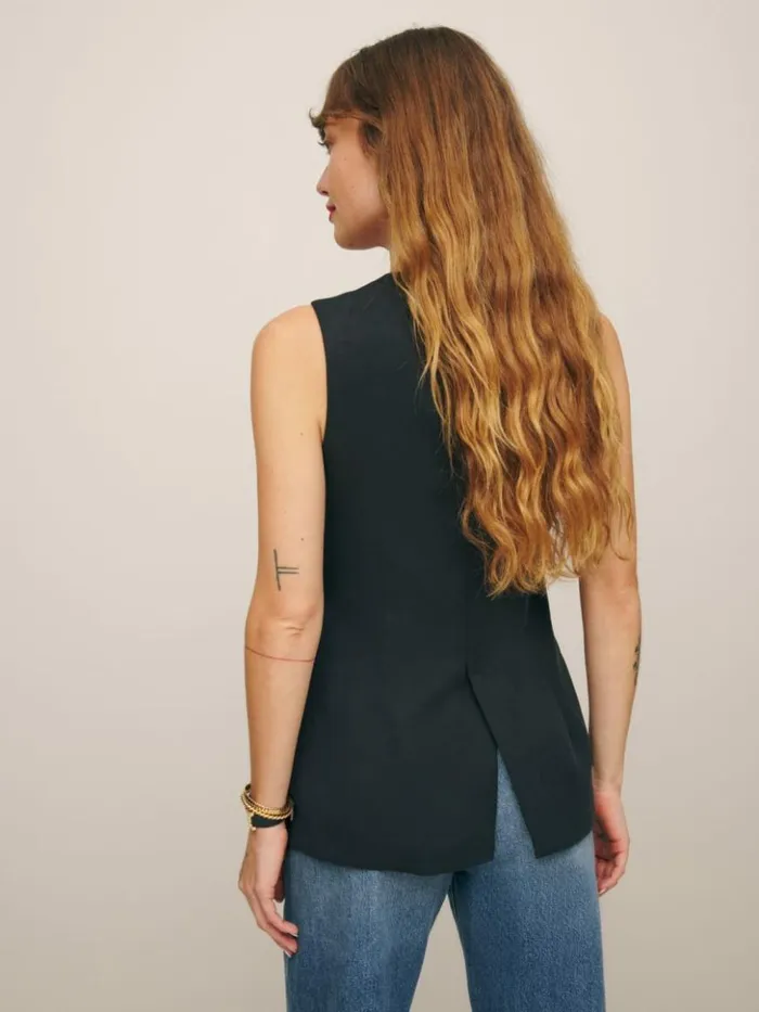 Clothing The Reformation Casey Vest Black